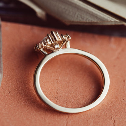 Halo Oval Moissanite Ring With Baguette Accents, Engagement Wedding Band Fine Jewelry And Sparkle