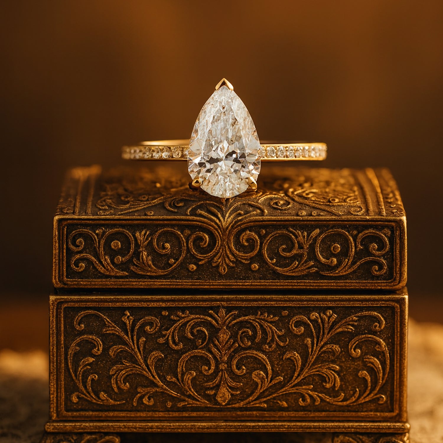 Women's Wedding Bands Pear Shaped Pavé Band Ring Anniversary Bridal Jewelry Gift Engagement Love Style