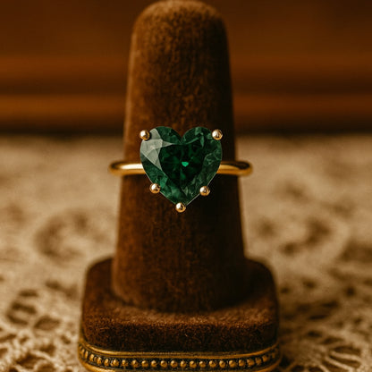 Moissanite Heart Cut Engagement Ring, Gold Wedding Proposal Gemstone With Classic Prong Setting And Elegant Design