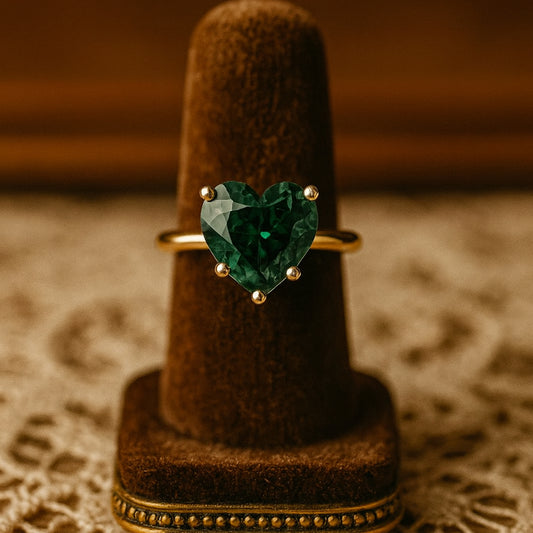 Moissanite Heart Cut Engagement Ring, Gold Wedding Proposal Gemstone With Classic Prong Setting And Elegant Design