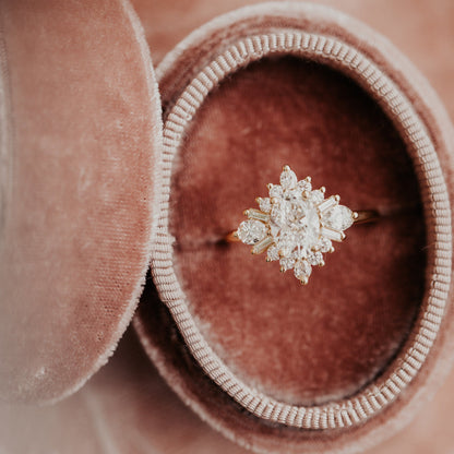 Moissanite Wedding Ring With Oval And Pear Stones, Band Fine Jewelry And Three Stone Symbolism