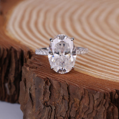 Halo Oval Moissanite Ring, Gold Engagement Fine Jewelry With Style