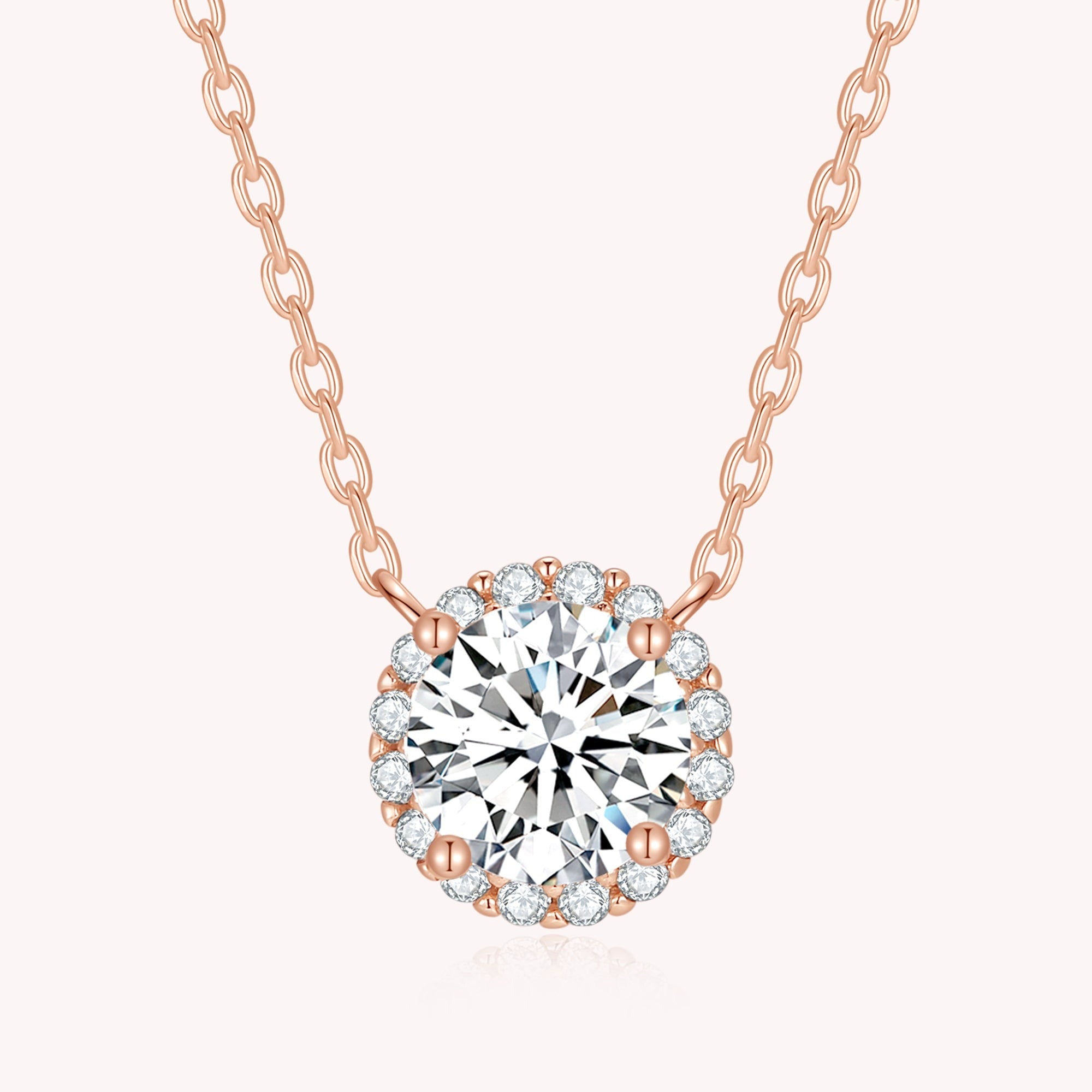 Lab Diamond Pendant With Diamond Halo Pendant In Yellow Gold Pendant And Round Gold Pendant Style
