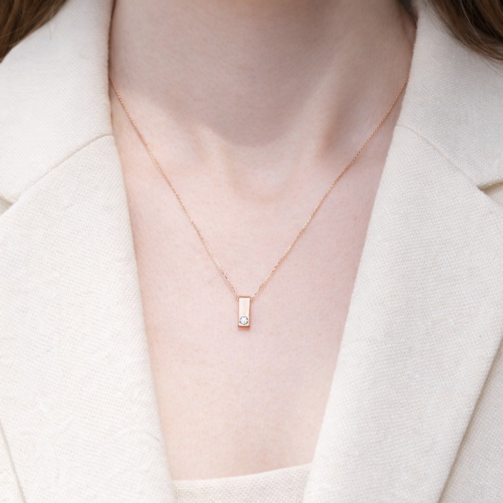 Whistle Pendant Rose Gold Pendant Round Cut Pendant Moissanite Pendant
