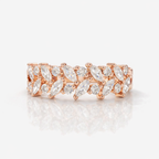 White Gold Wedding Band With Two Row Half Eternity Style
