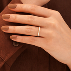 Dainty Gold Horizontal Baguette Wedding Band Design

