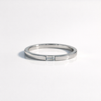 Slim Stackable Baguette Diamond Wedding Band In Solid Gold
