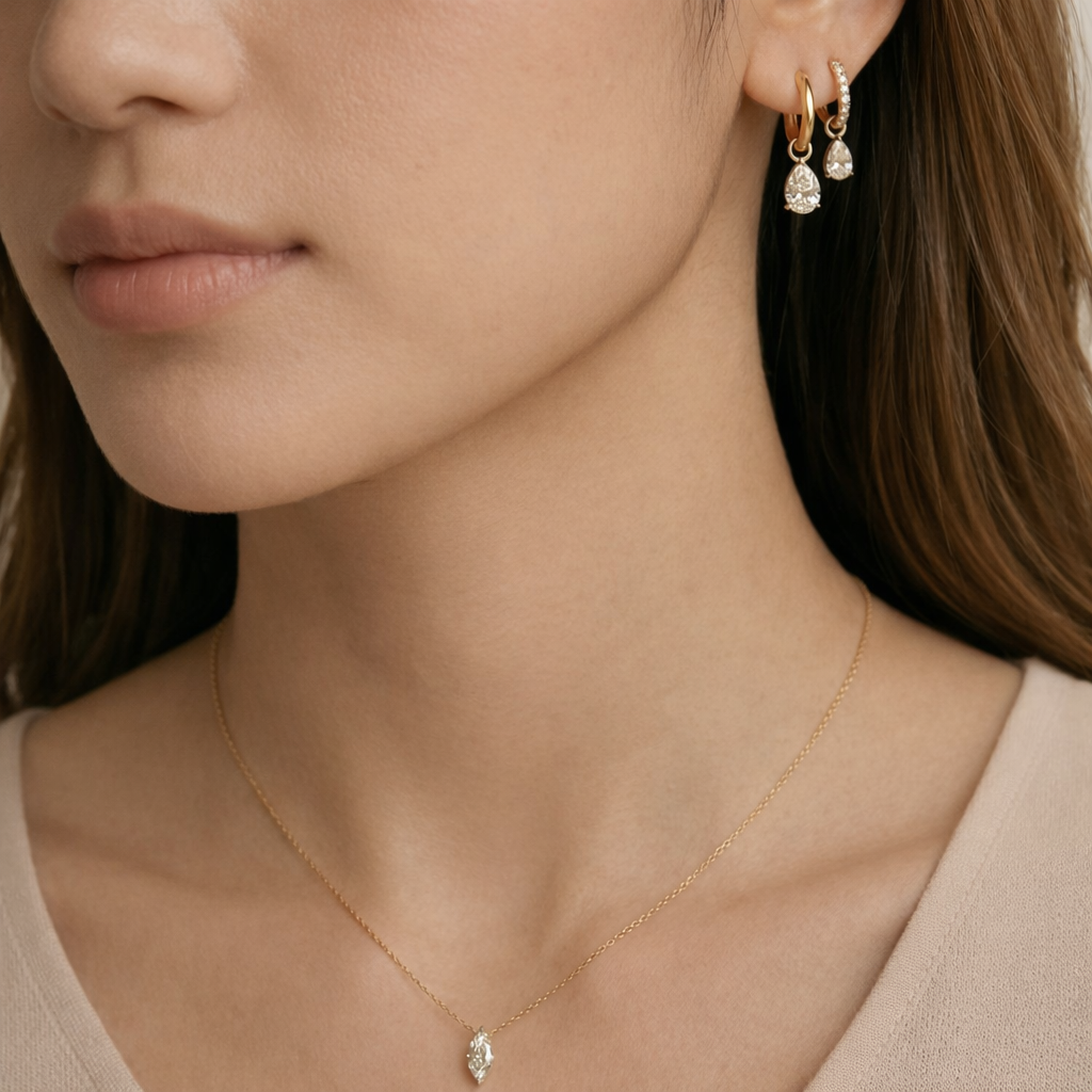 Stunning Round-Cut Diamond Cross Pendant In 14K Gold With Prong Setting.
