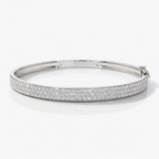 Luxury gold triple row diamond bracelet
