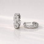 Round Cut Diamond Chain Link Hoop Earrings For Women

