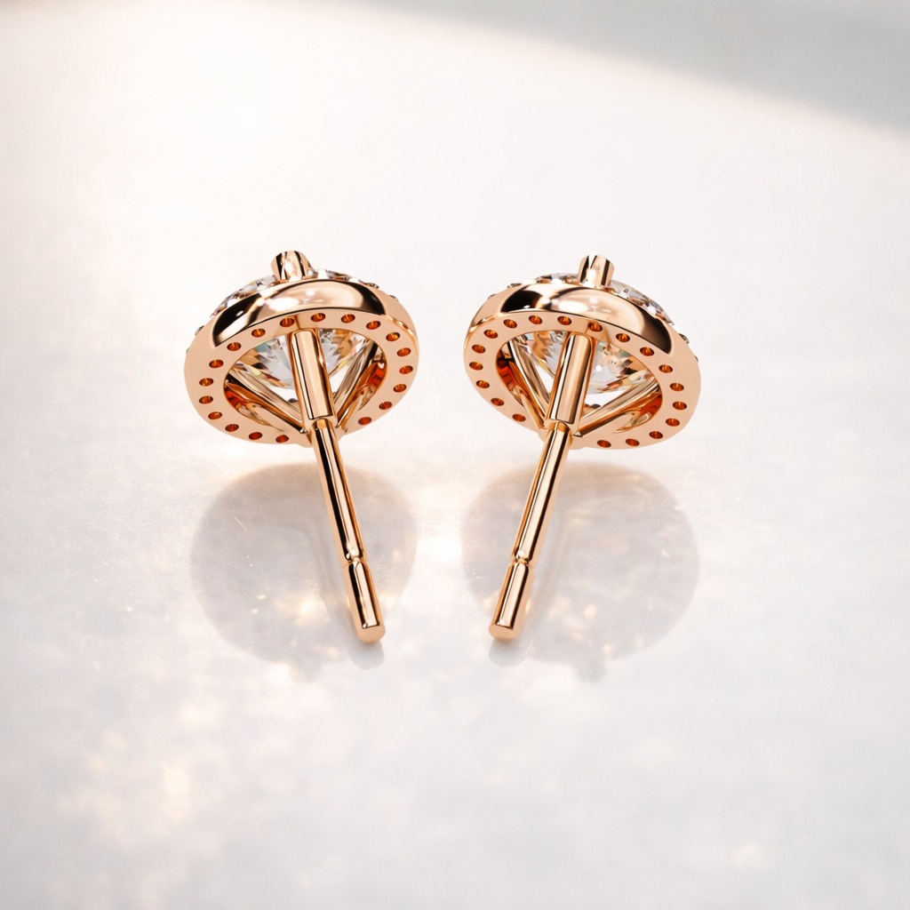 Push Back Earrings Screw Back Earrings Minimalist Dainty Studs Moissanite.
