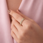 Marquise Cut Diamond Or Moissanite Wedding Band
