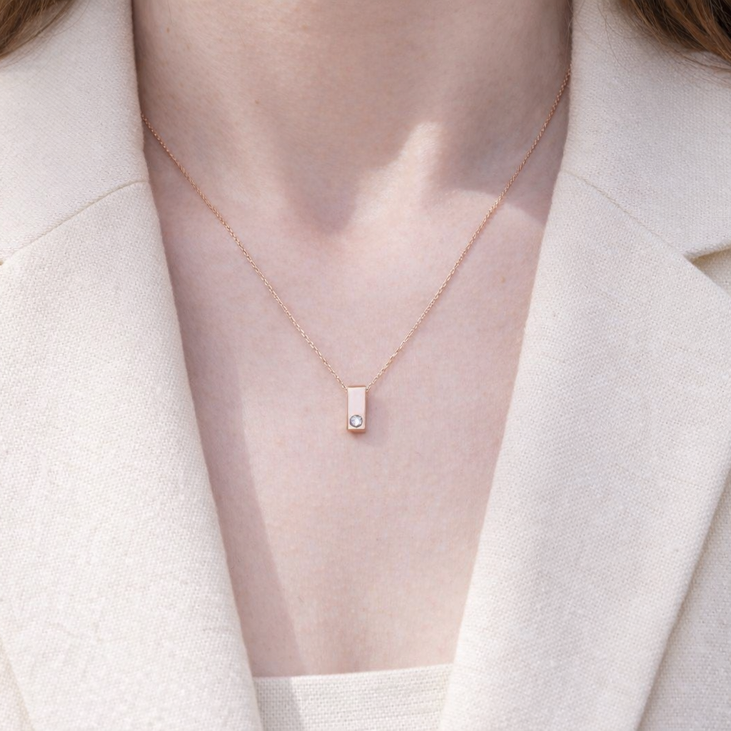 Rose Gold Pendant Round Cut Diamond Or Moissanite Pendant
