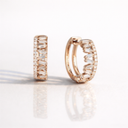 Luxury White Gold Hoop Earrings With Mixed Cut Diamonds
