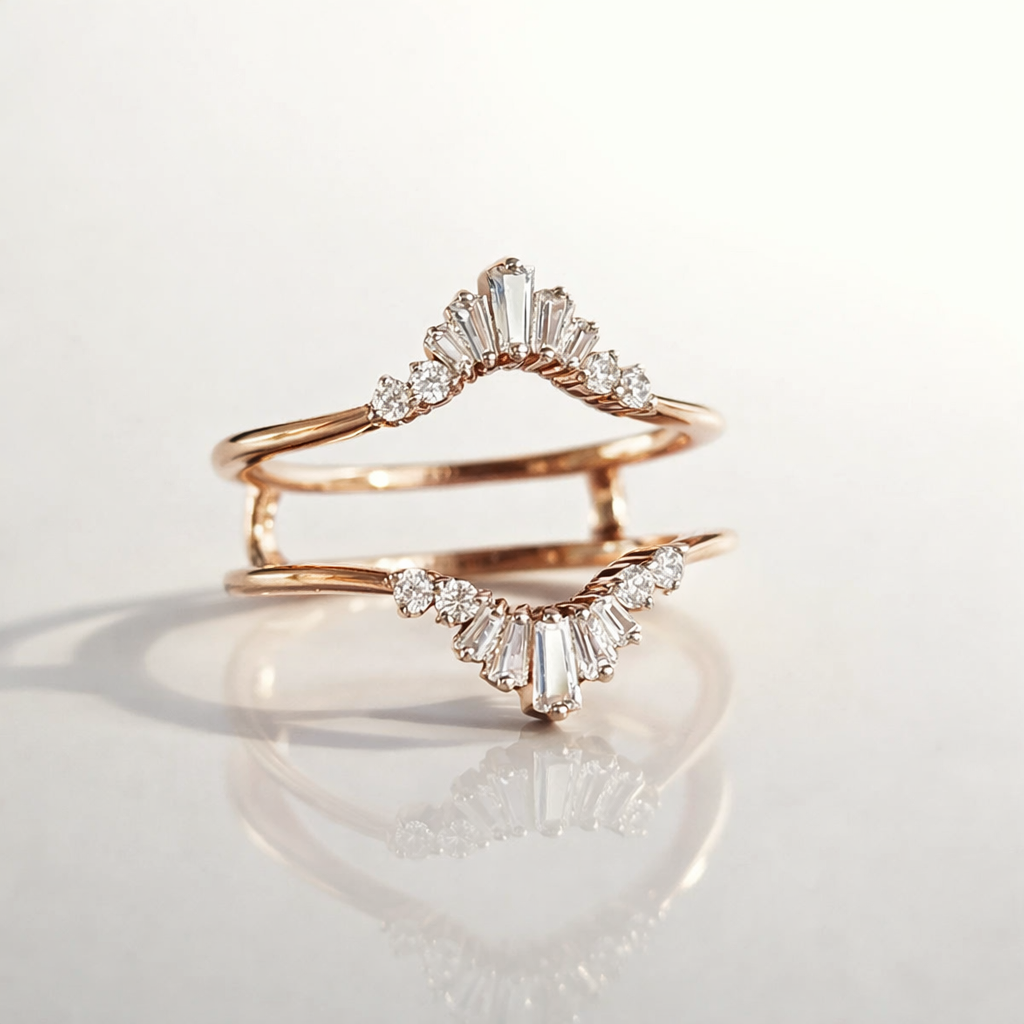 Custom Wedding Band Ring Wrap With Diamond Or Moissanite Wedding Band Design
