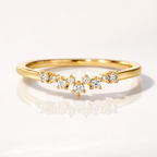 Women’s lab grown diamond wedding band in yellow gold
