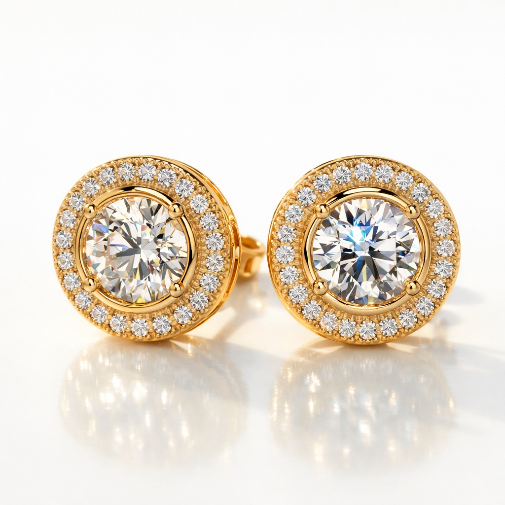 White Gold Diamond Earrings
