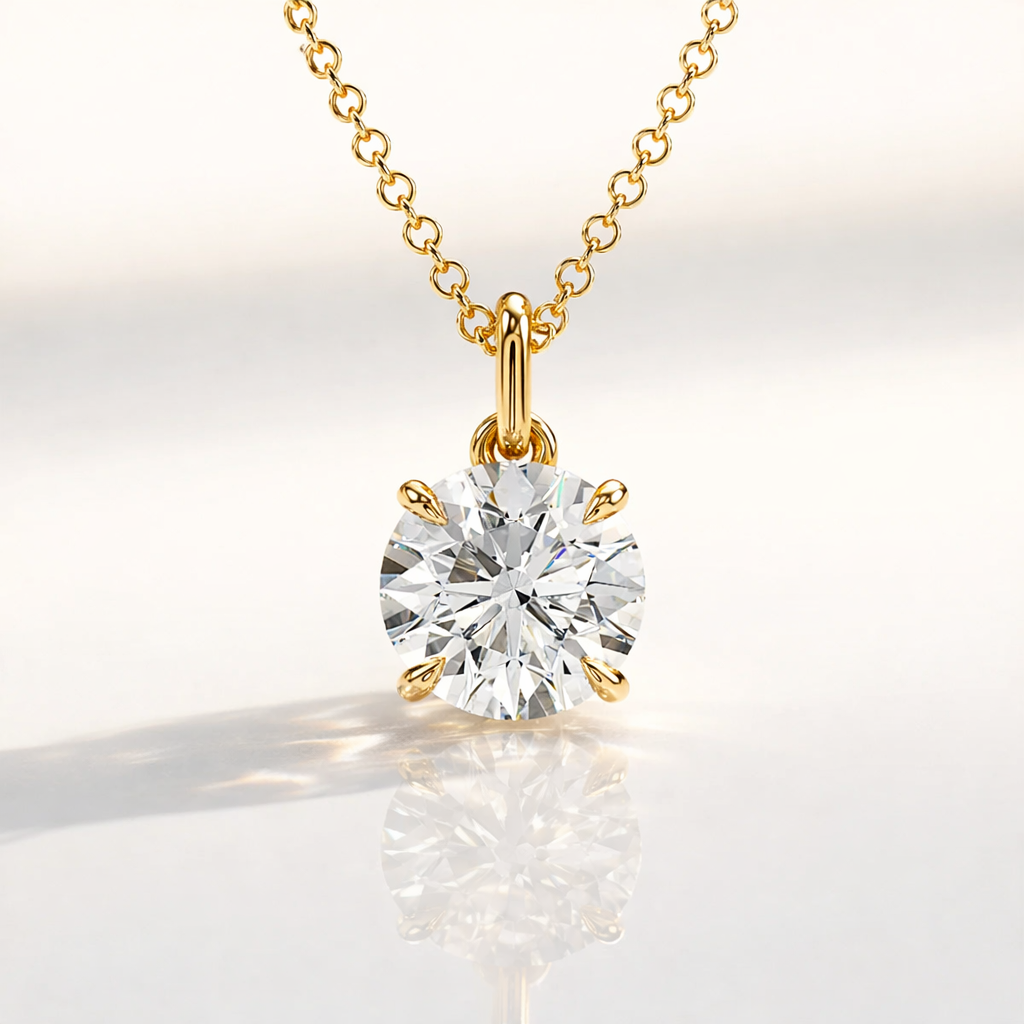 Lab Grown Diamond Pendant Round Solitaire
