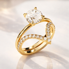 Round cut diamond bridal set in rose gold
