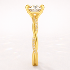 Moissanite Twisted Band Engagement Ring
