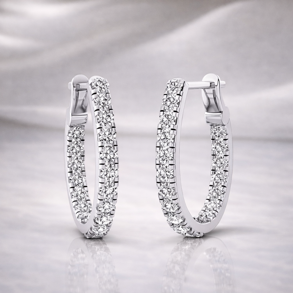 Lab Grown Diamond Earrings Diamond Huggie Earrings
