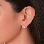 Round Cut Moissanite Stud Earrings With Secure Screw Back
