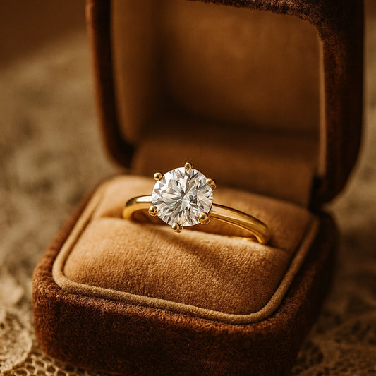Stunning Rose Gold Moissanite Solitaire Ring For Women, Diamond Alternative With Brilliant Sparkle And Classic Style.
