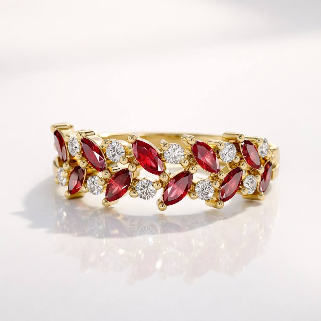 Luxury Ruby And Diamond Wedding Ring
