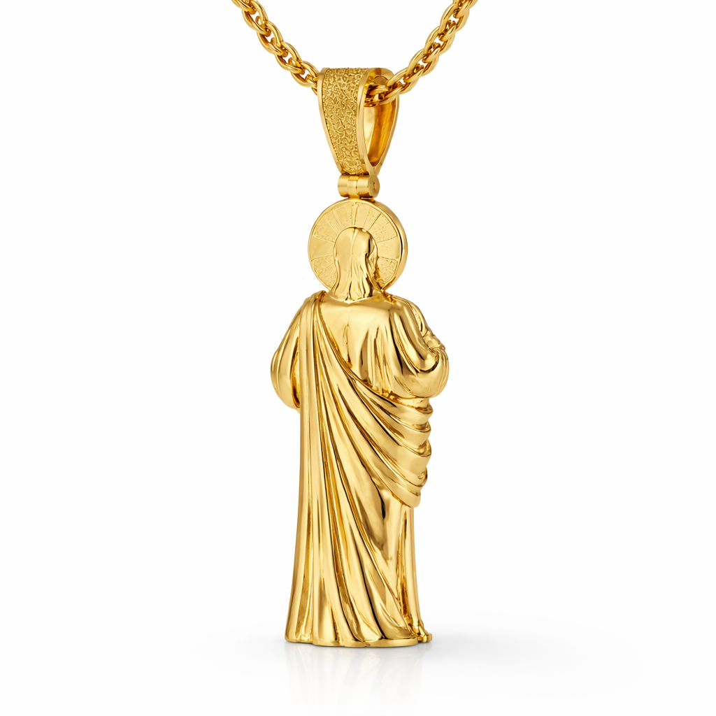 Saint Jude Gold Pendant Religious Patron Pendants Moissanite Pendant
