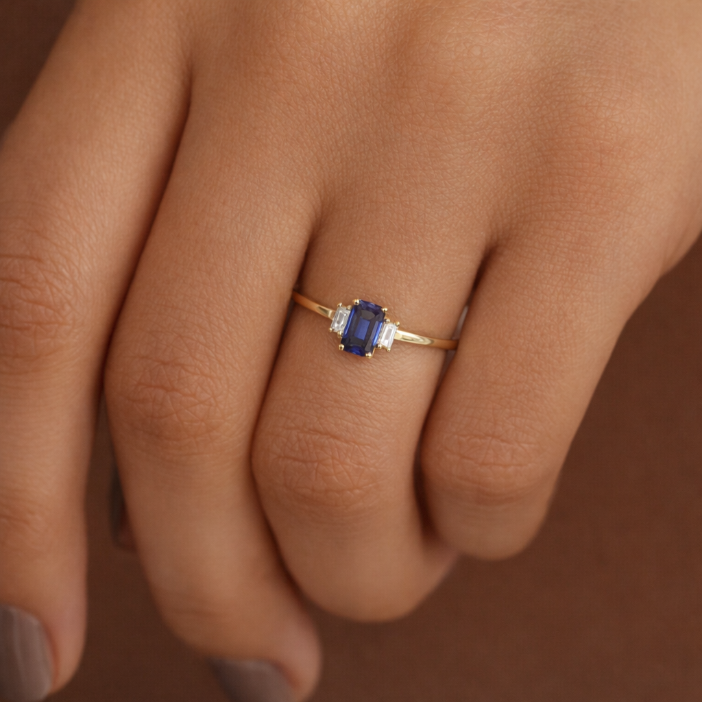Yellow Gold Sapphire Engagement Ring

