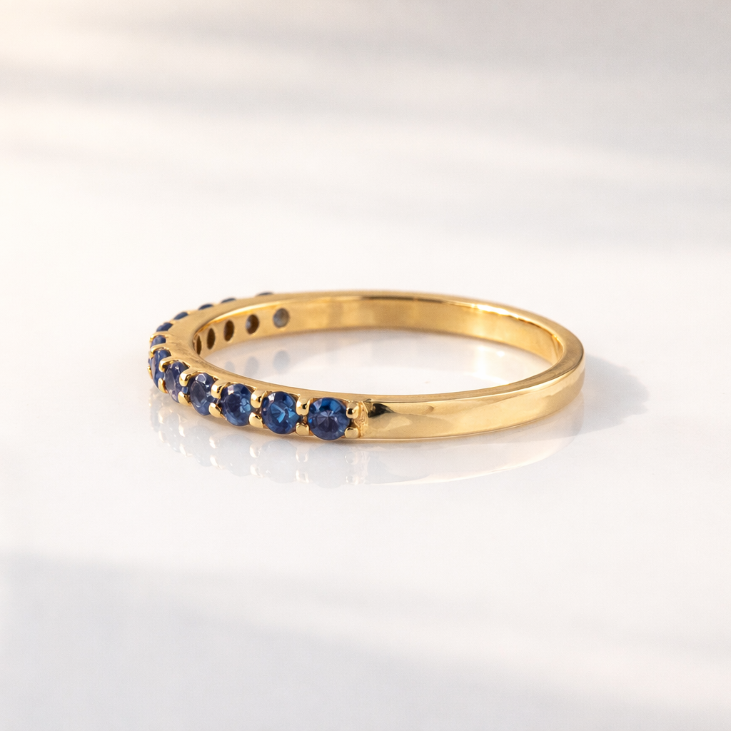 Dainty Wedding Band Half Eternity Wedding Band Lab Grown Diamond.
