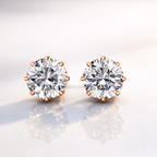 Moissanite Earrings With Round Cut Stud Design
