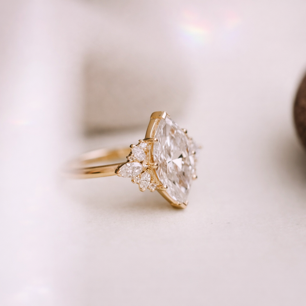 Marquise Moissanite Ring