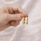 Lab Grown Diamond Earrings Bezel Hoop Earrings
