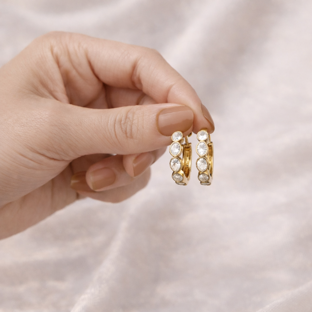 Lab Grown Diamond Earrings Bezel Hoop Earrings
