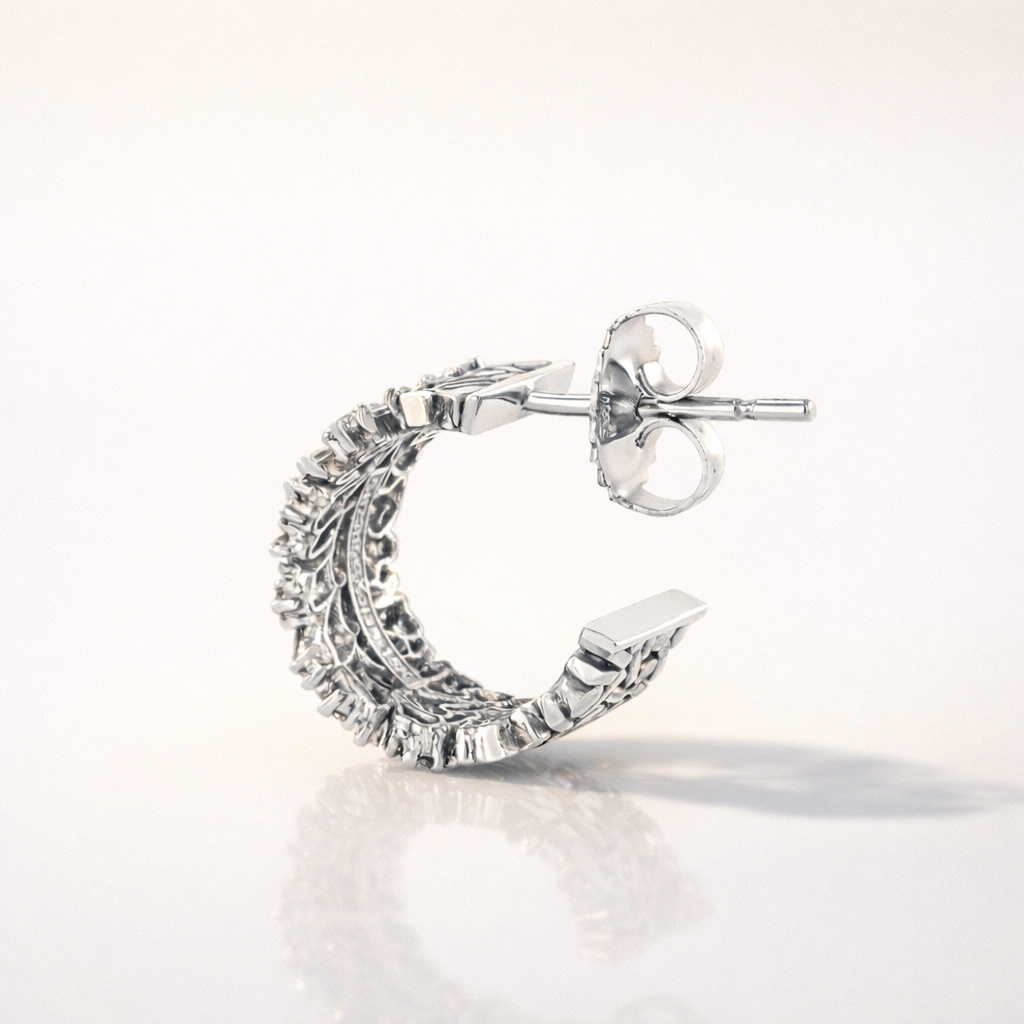 Yellow Gold Hoop Earrings By Diiro With Diamond Setting
