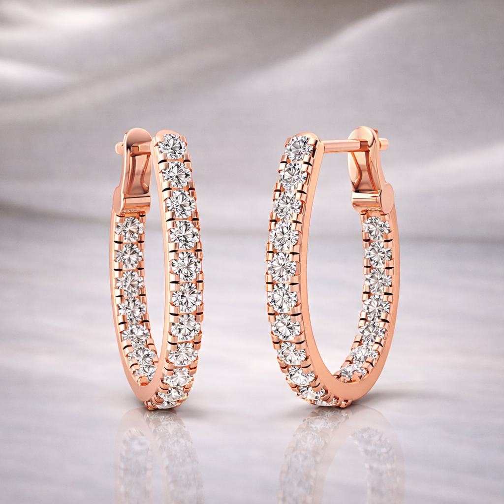 Diamond Huggie Earrings Small Gold Hoop Earrings
