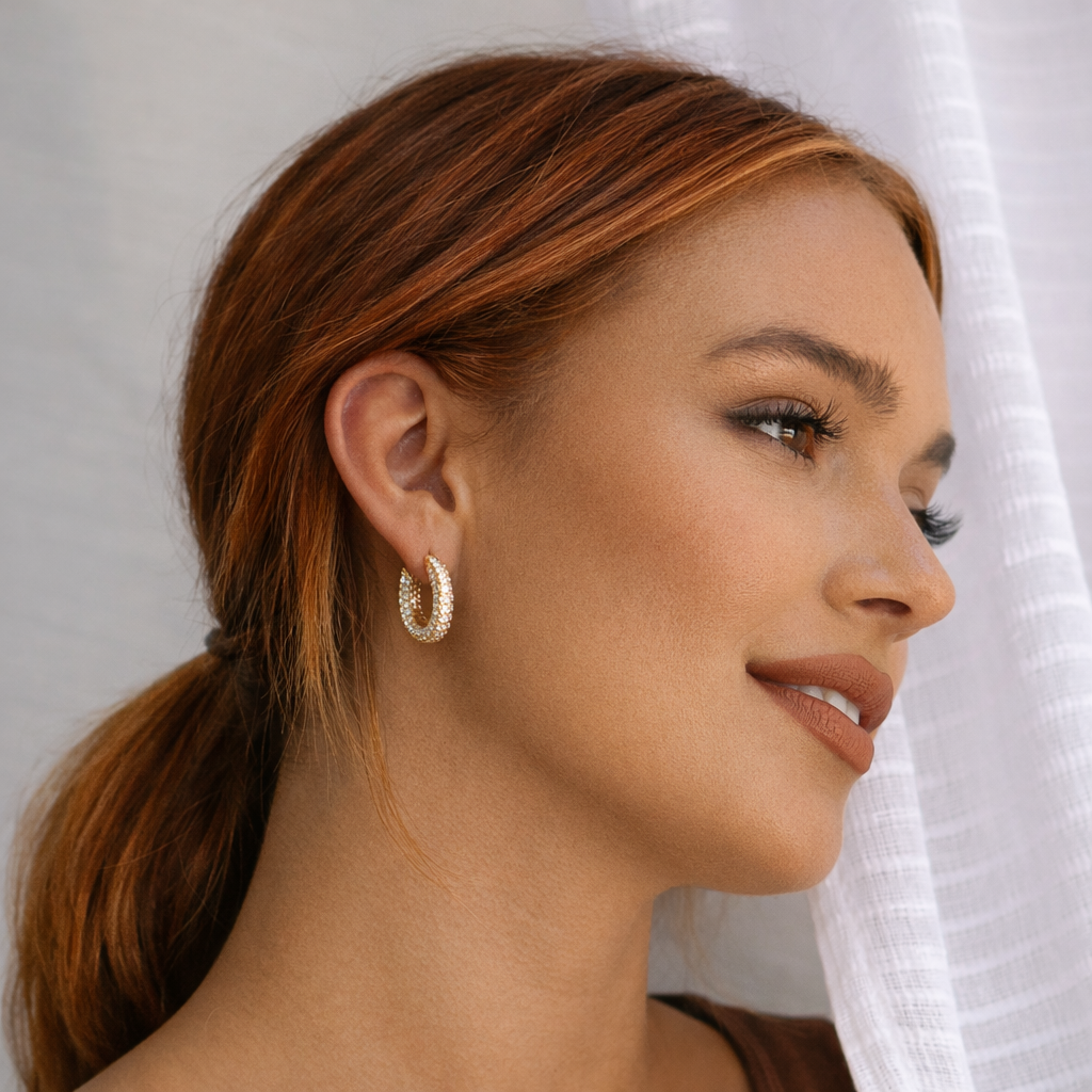 Moissanite Earrings Diamond Huggies Round Cut Diamond
