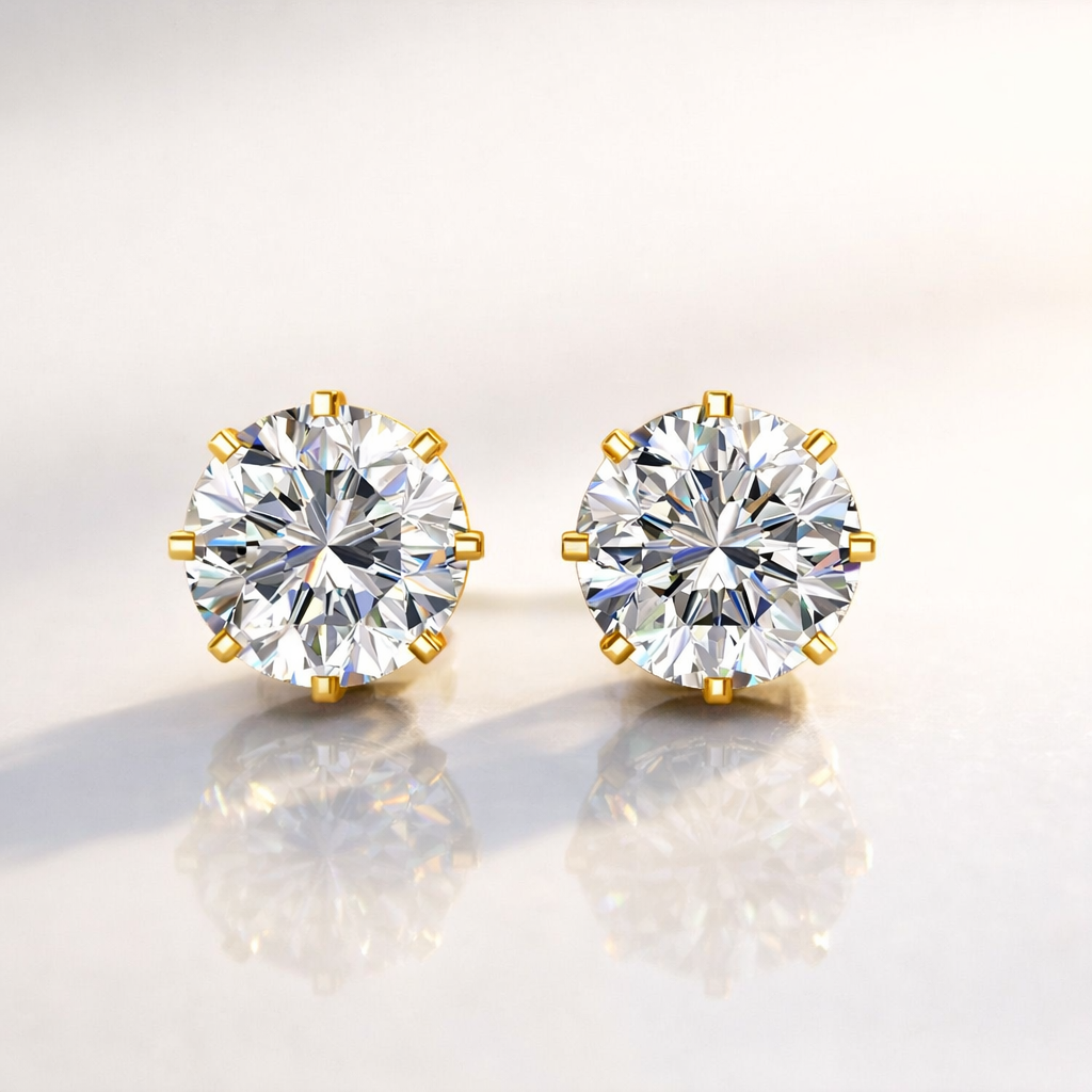 Diiro Earrings Featuring Solitaire Diamond Stud Earrings
