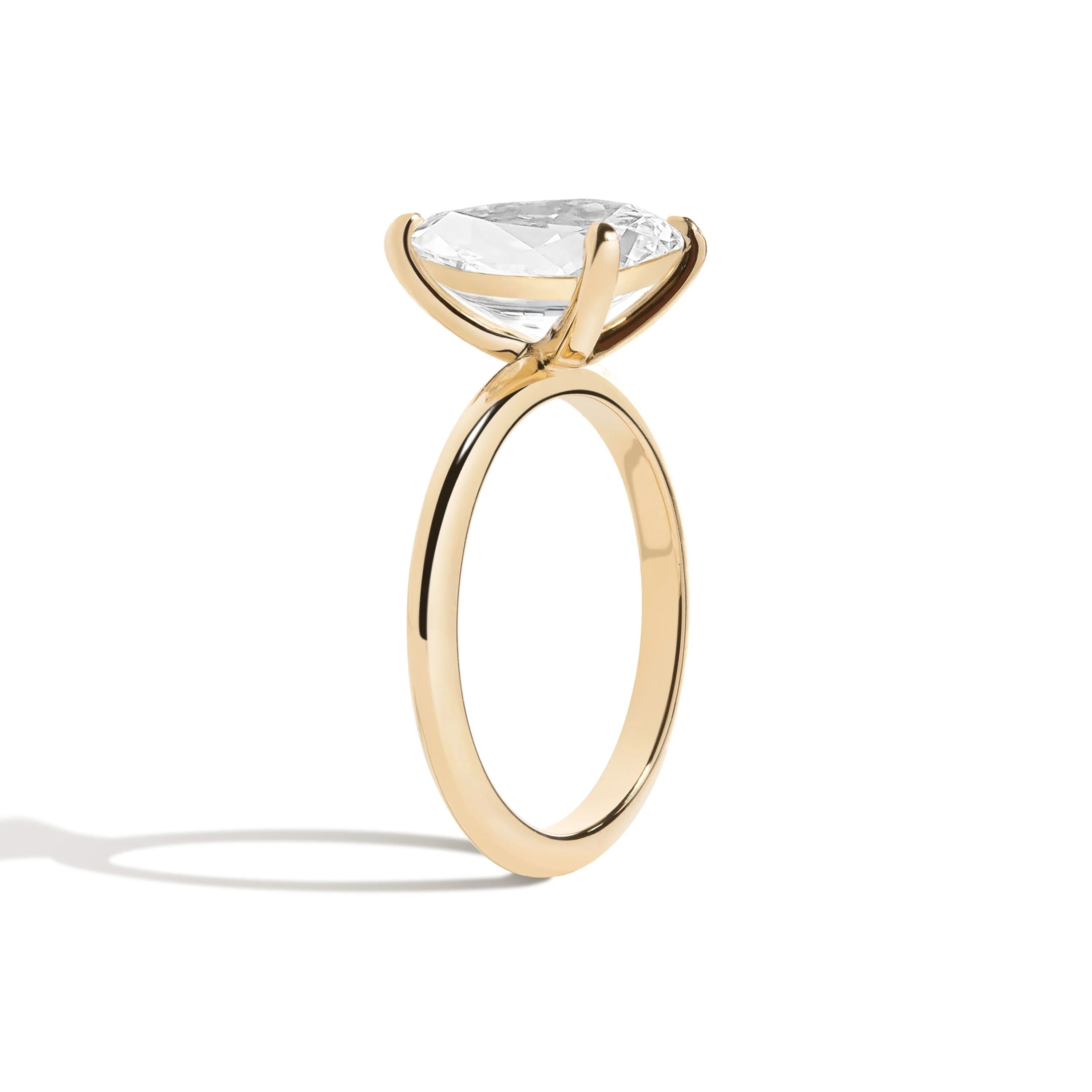 Rose Gold Pear Cut Engagement Ring With Diamond Center