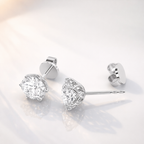 White Gold Diamond Stud Earrings With 2 Carat Solitaire
