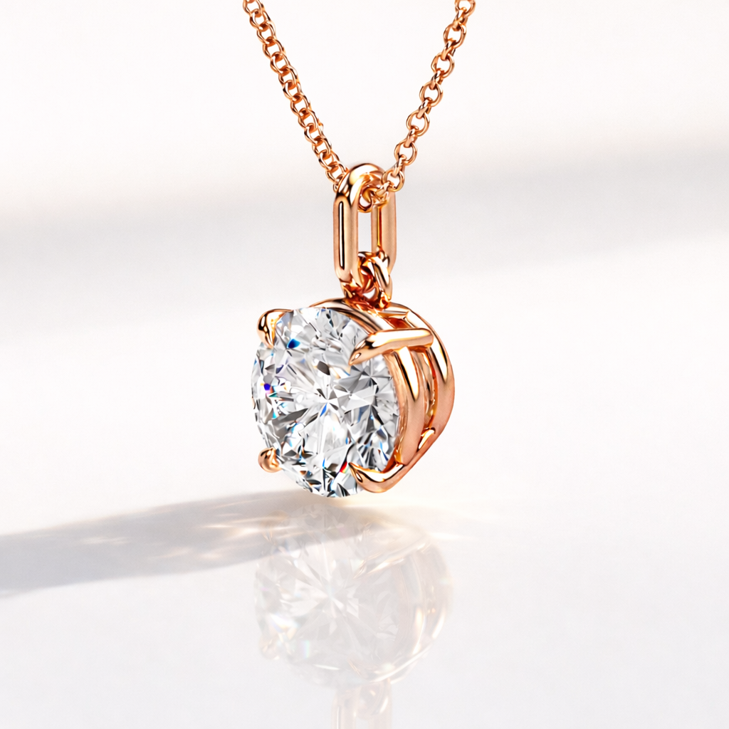 Custom Diiro Round Diamond Pendant Design