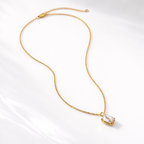 Emerald Cut Pendant Solitaire Pendant Moissanite Pendant Yellow Gold Pendant
