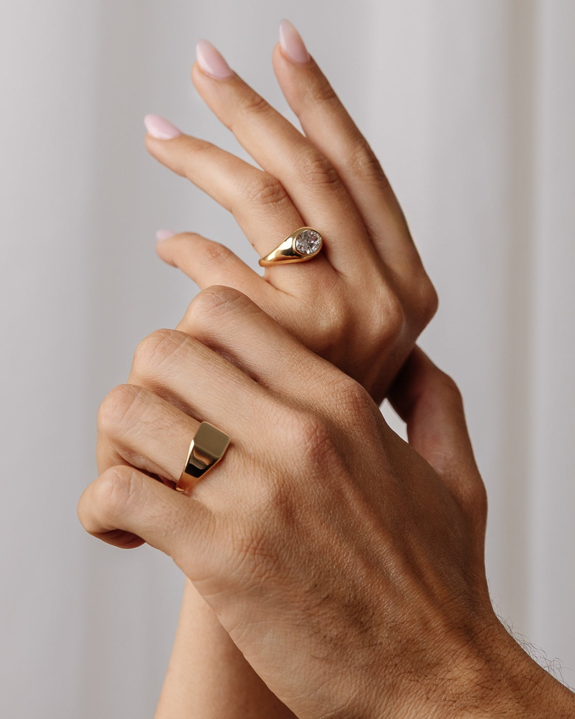 Yellow Gold Signet Wedding Band Square Signet Ring Men's Gold Wedding Band.
