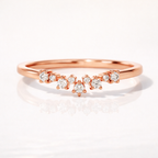 Zig zag style round cut diamond wedding band
