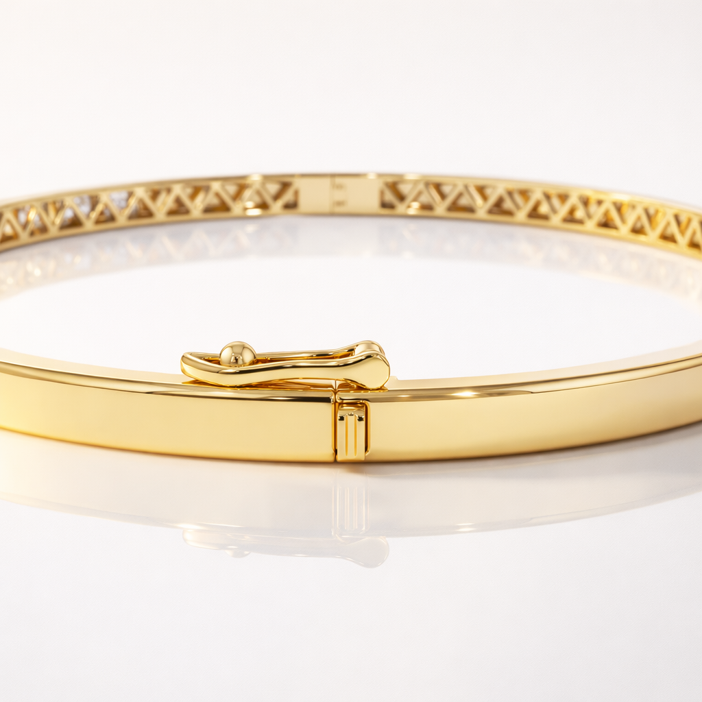 Silver and gold stacked diamond bracelets
