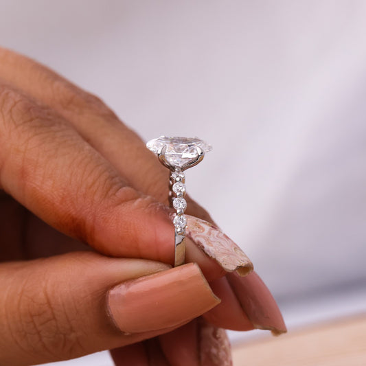 Oval Moissanite Ring, 1ct Solitaire Engagement Fine Jewelry With Elegance
