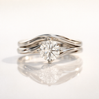 Compass setting twisted engagement ring for women

