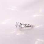 Four Claw Prong Setting Oval Cut Diamond or Moissanite
