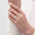 4 Claw Prong Setting Three Stone Engagement Ring

